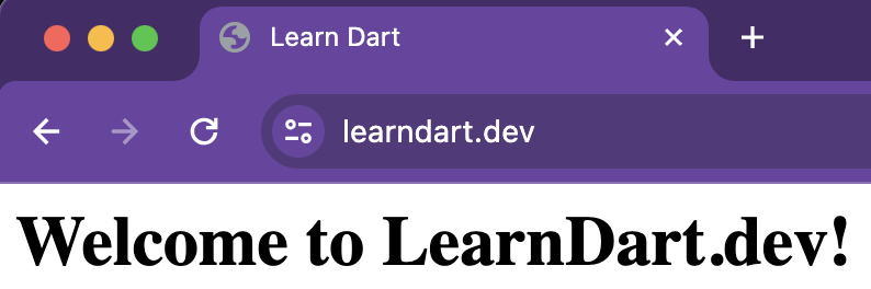 Learn Dart site working
