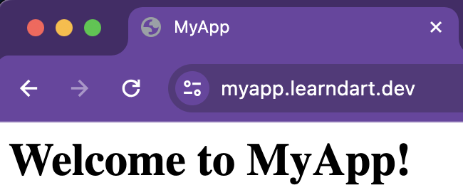 MyApp site working